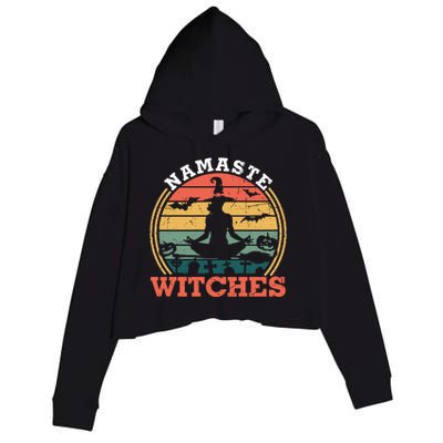 Namaste Witches Meditation Halloween Design Crop Fleece Hoodie