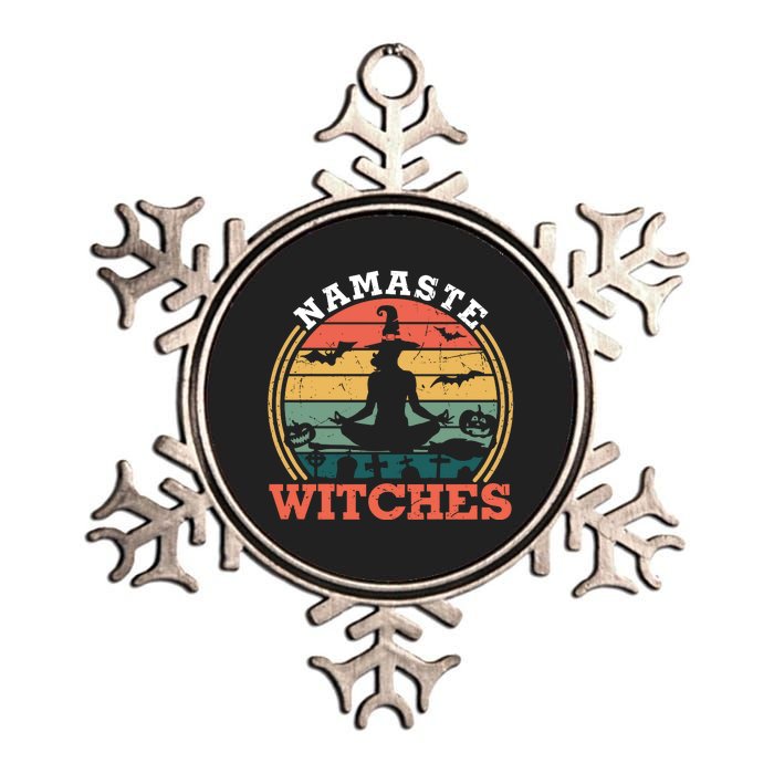 Namaste Witches Meditation Halloween Design Metallic Star Ornament