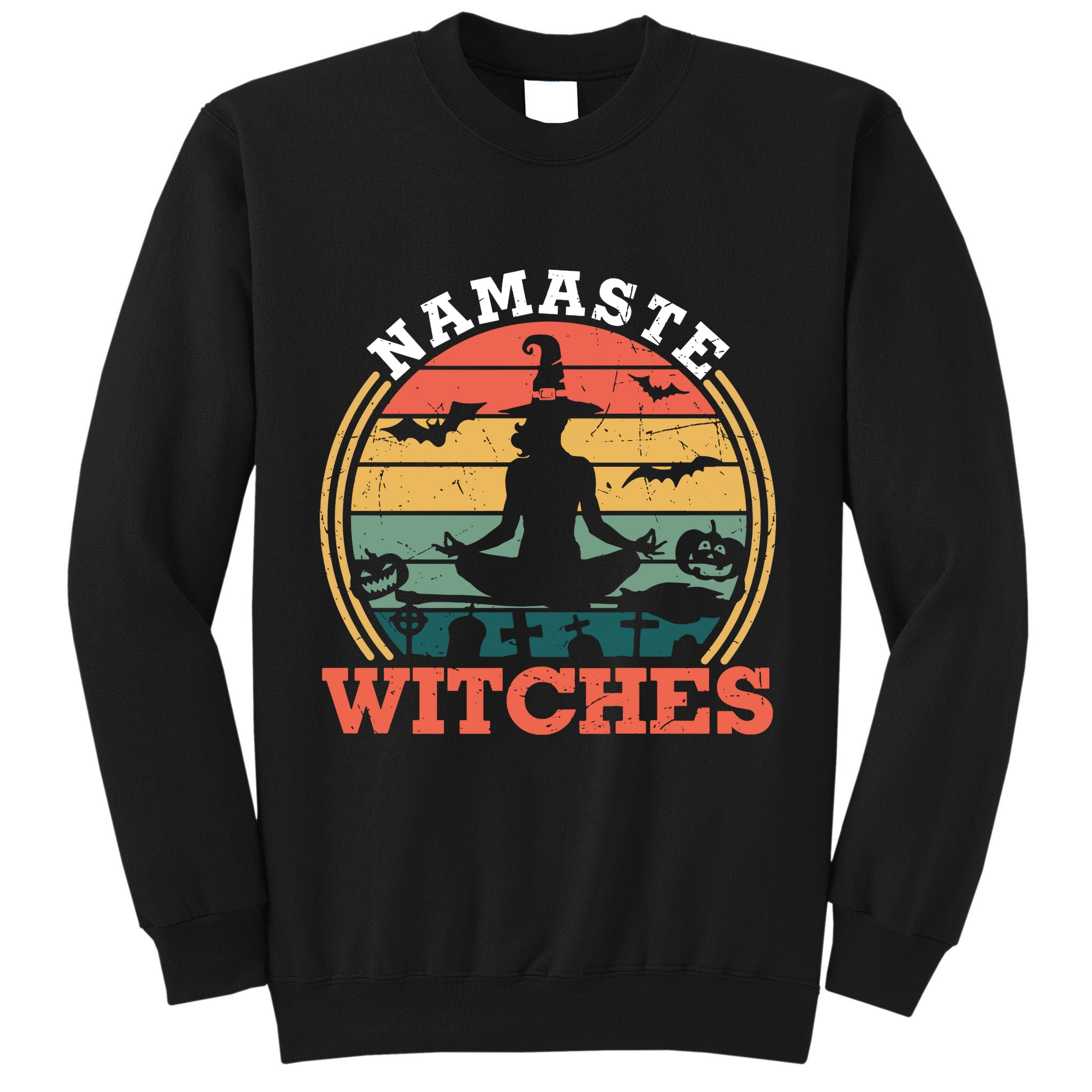 Namaste Witches Meditation Halloween Design Tall Sweatshirt