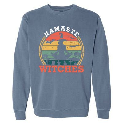 Namaste Witches Meditation Halloween Design Garment-Dyed Sweatshirt