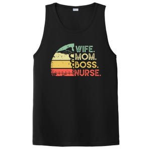 Nurse Wife Mom Boss Retro Nurse Nursing Rn Lpn Mothers Day Gift PosiCharge Competitor Tank