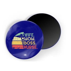 Nurse Wife Mom Boss Retro Nurse Nursing Rn Lpn Mothers Day Gift Magnet