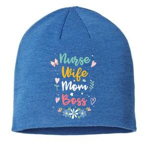 Nurse Wife Mom Boss Cool Gift Sustainable Beanie