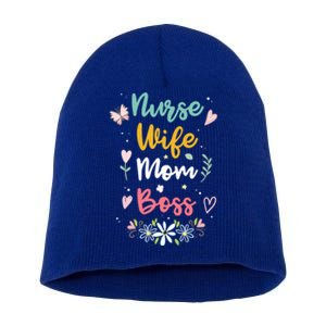 Nurse Wife Mom Boss Cool Gift Short Acrylic Beanie