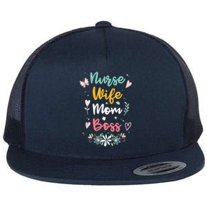 Nurse Wife Mom Boss Cool Gift Flat Bill Trucker Hat