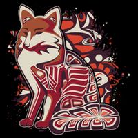 North West Native American Fox Pattern 7-Panel Snapback Hat