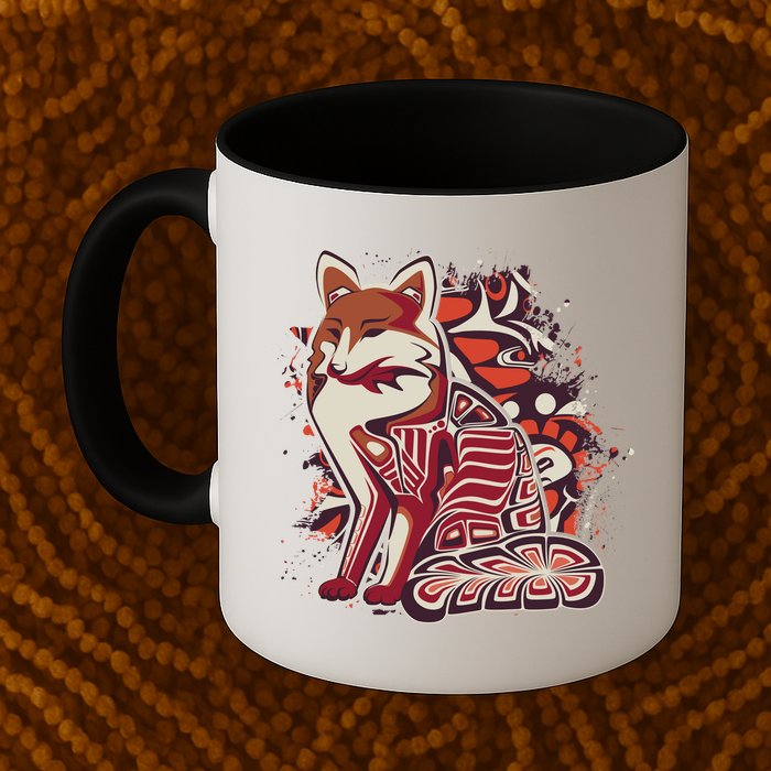 North West Native American Fox Pattern Mug