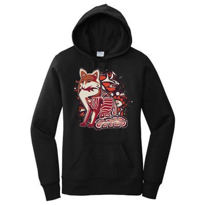North West Native American Fox Pattern Women's Pullover Hoodie