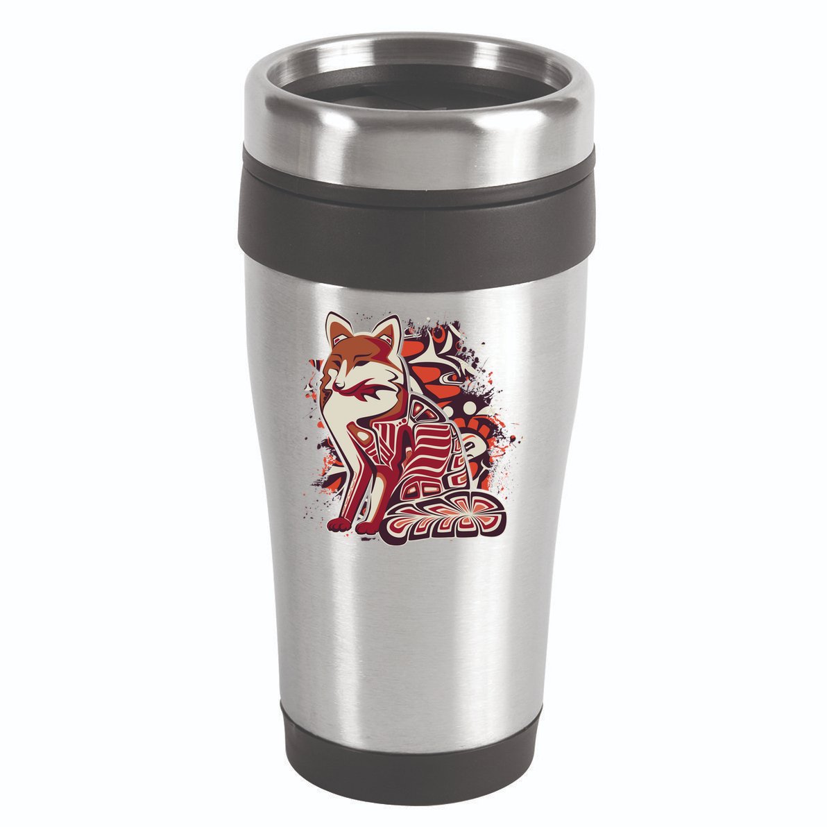 North West Native American Fox Pattern 16oz Travel Tumbler