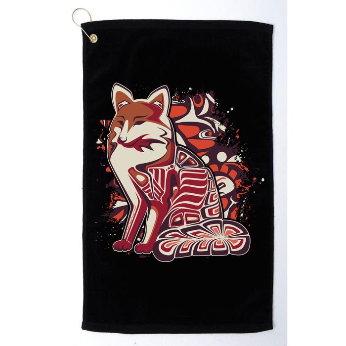 North West Native American Fox Pattern Golf Towel