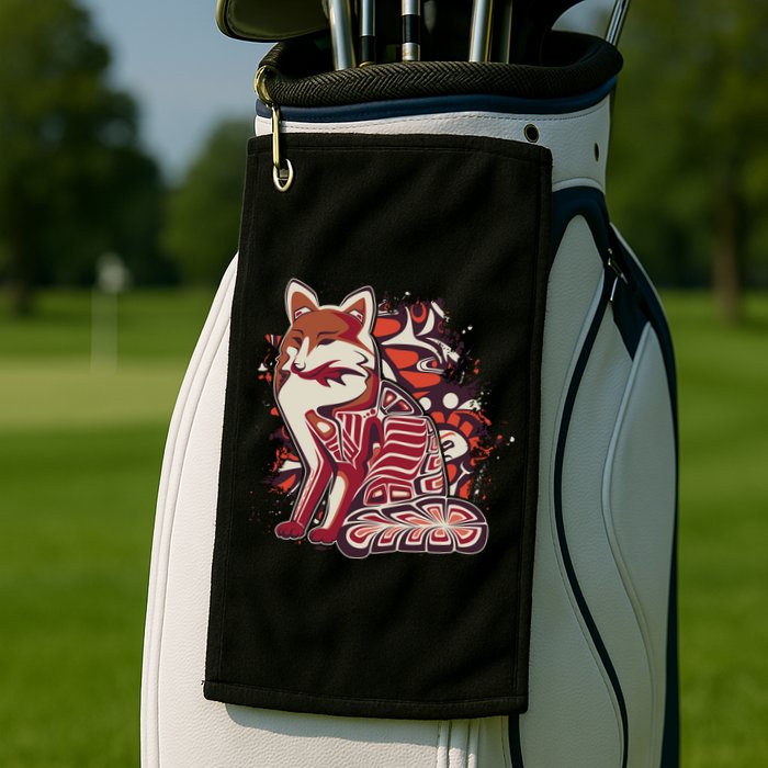 North West Native American Fox Pattern Golf Towel