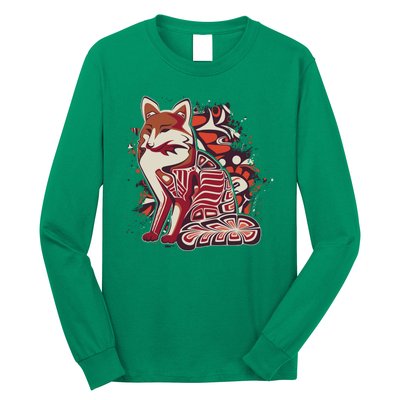 North West Native American Fox Pattern Long Sleeve Shirt