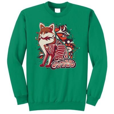 North West Native American Fox Pattern Sweatshirt