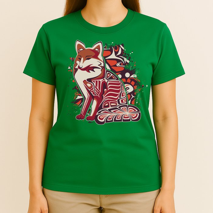 North West Native American Fox Pattern T-Shirt