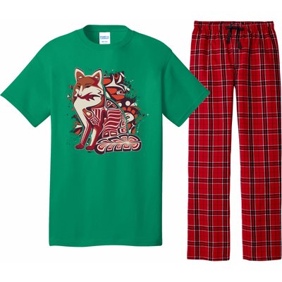 North West Native American Fox Pattern Pajama Set