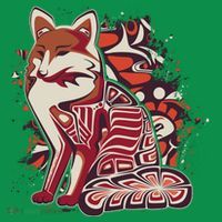 North West Native American Fox Pattern Magnet