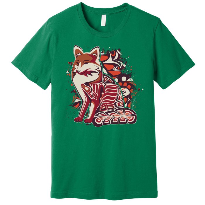 North West Native American Fox Pattern Premium T-Shirt