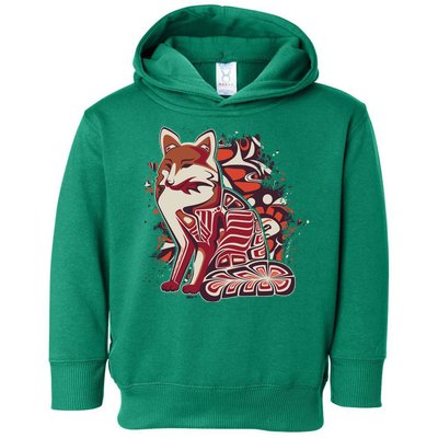 North West Native American Fox Pattern Toddler Hoodie