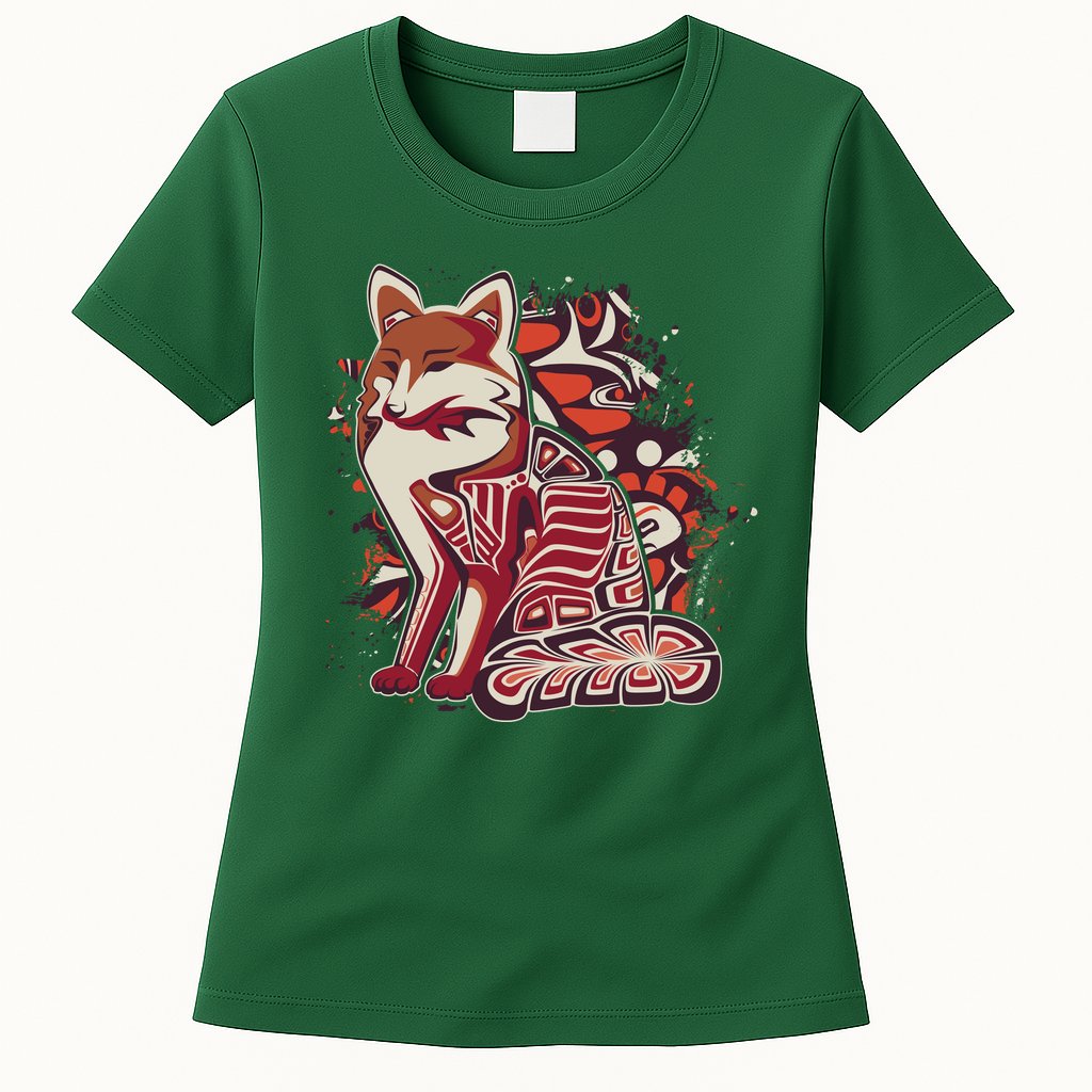 North West Native American Fox Pattern Womens T-Shirt