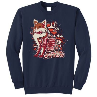 North West Native American Fox Pattern Tall Sweatshirt