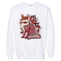 North West Native American Fox Pattern Garment-Dyed Sweatshirt