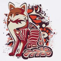 North West Native American Fox Pattern Garment-Dyed Sweatshirt