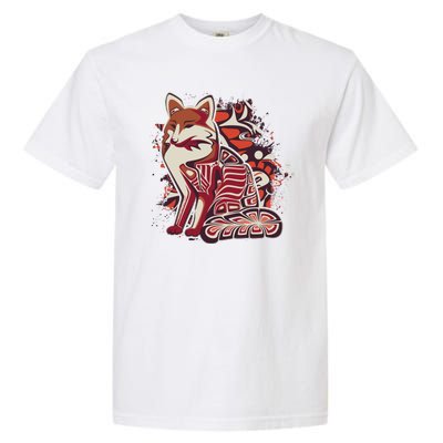 North West Native American Fox Pattern Garment-Dyed Heavyweight T-Shirt