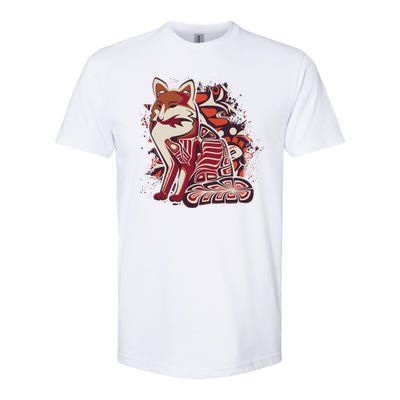 North West Native American Fox Pattern Softstyle® CVC T-Shirt