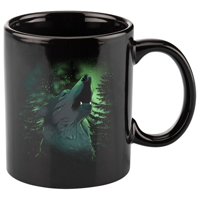 Night Wolf 11oz C Handle Ceramic Mug