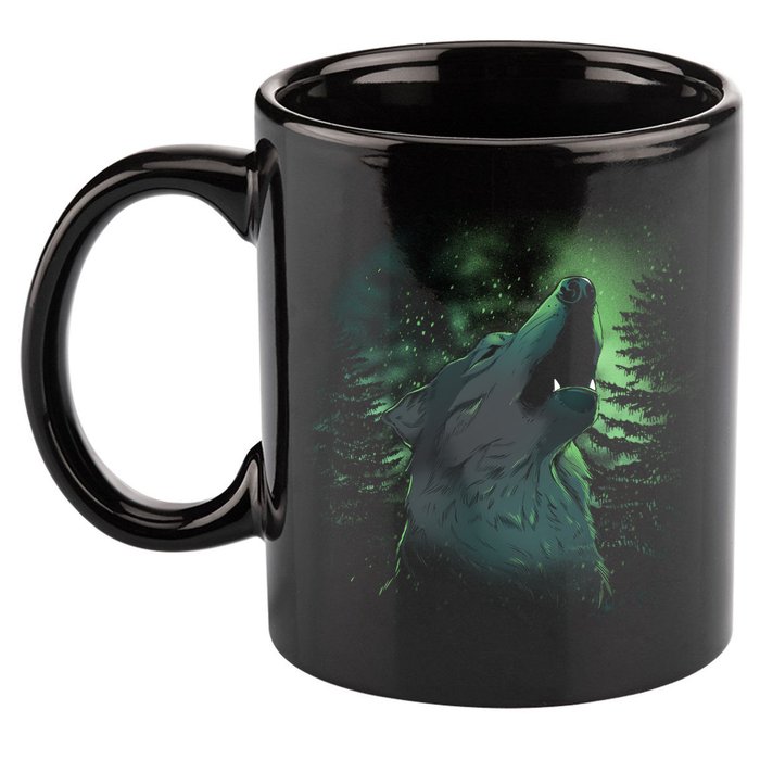 Night Wolf 11oz C Handle Ceramic Mug