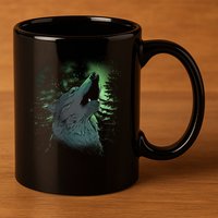 Night Wolf 11oz C Handle Ceramic Mug