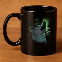 Night Wolf 11oz C Handle Ceramic Mug