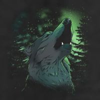 Night Wolf 11oz C Handle Ceramic Mug