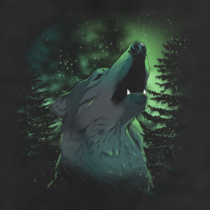 Night Wolf 11oz C Handle Ceramic Mug