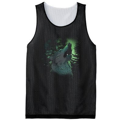 Night Wolf Mesh Reversible Basketball Jersey Tank