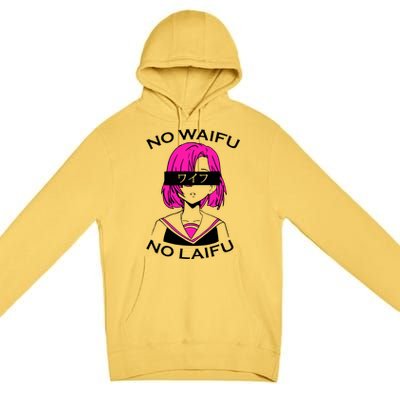 No Waifu No Laifu Anime Manga Girl Cute Premium Pullover Hoodie