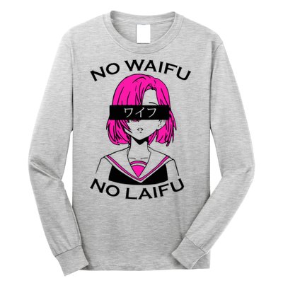 No Waifu No Laifu Anime Manga Girl Cute Long Sleeve Shirt