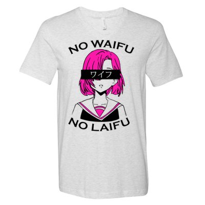 No Waifu No Laifu Anime Manga Girl Cute V-Neck T-Shirt