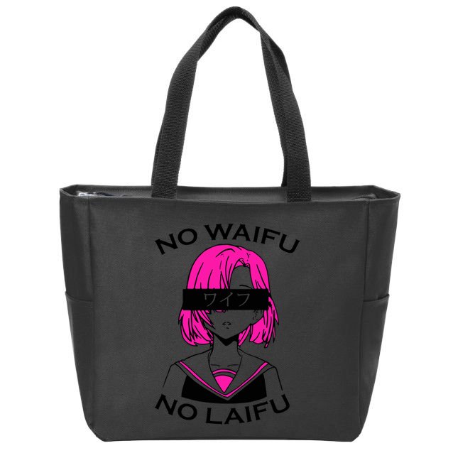 No Waifu No Laifu Anime Manga Girl Cute Zip Tote Bag