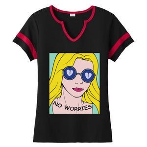 No Worries Ladies Halftime Notch Neck Tee