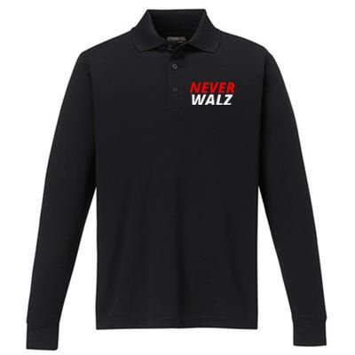 Never Walz Performance Long Sleeve Polo