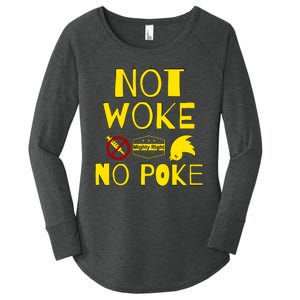 Not Woke, No Poke Women's Perfect Tri Tunic Long Sleeve Shirt