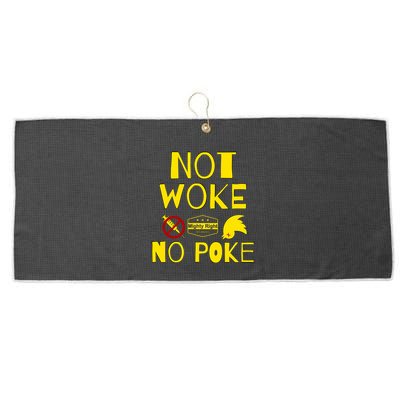 Not Woke, No Poke Large Microfiber Waffle Golf Towel