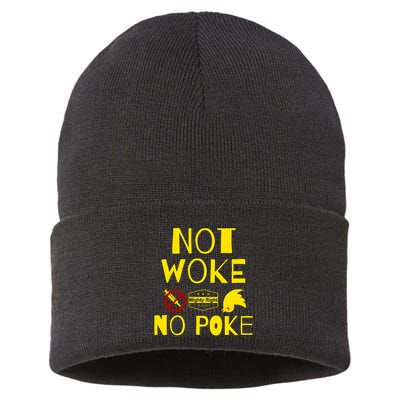 Not Woke, No Poke Sustainable Knit Beanie