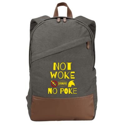 Not Woke, No Poke Cotton Canvas Backpack