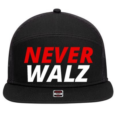 Never Walz 7 Panel Mesh Trucker Snapback Hat