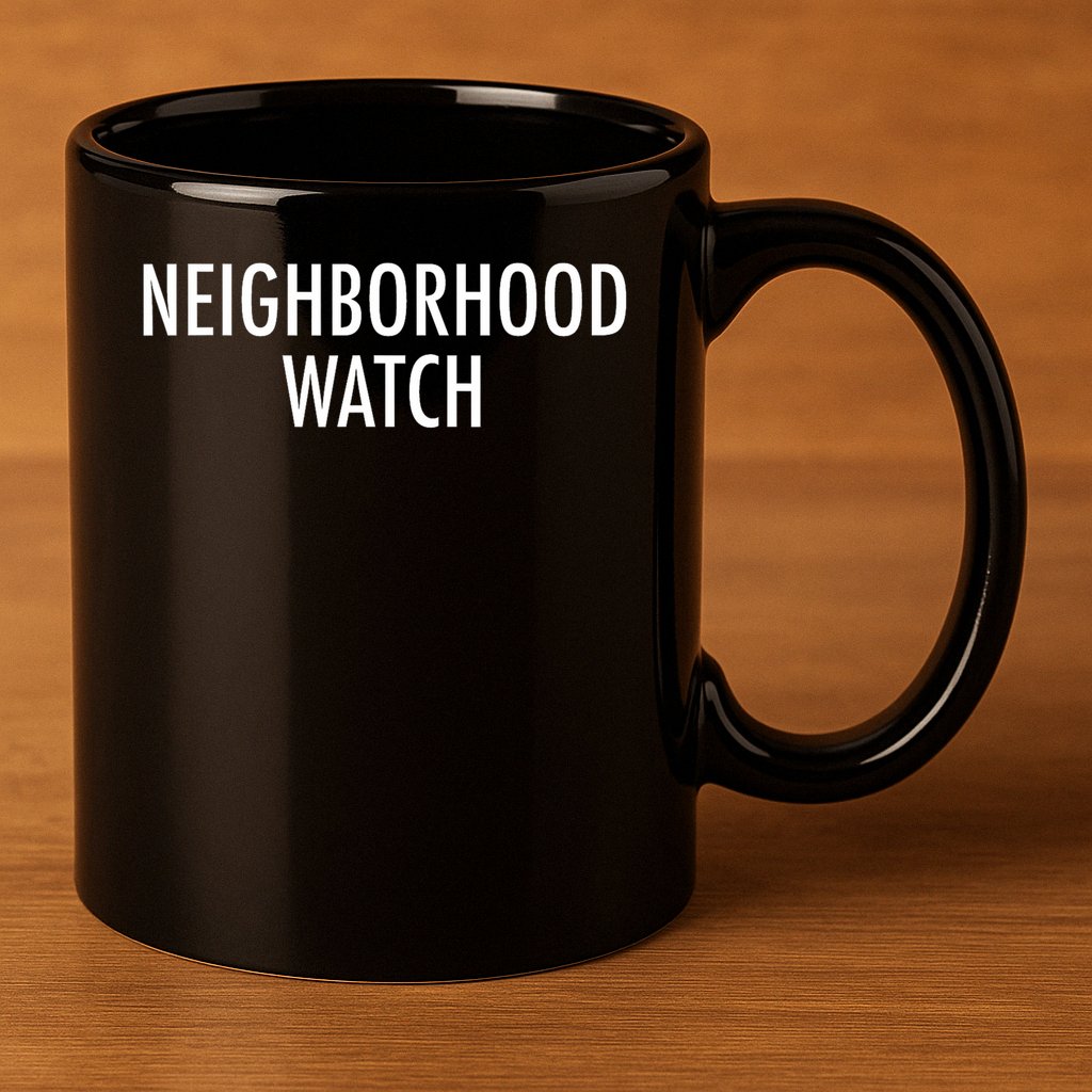 Neighborhood Watch 11oz C Handle Ceramic Mug