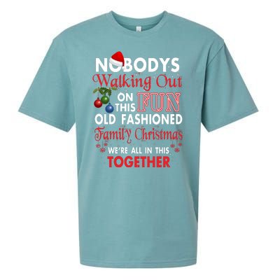 Nobody's Walking Out On This Fun Old Fashion Family Christmas Sueded Cloud Jersey T-Shirt