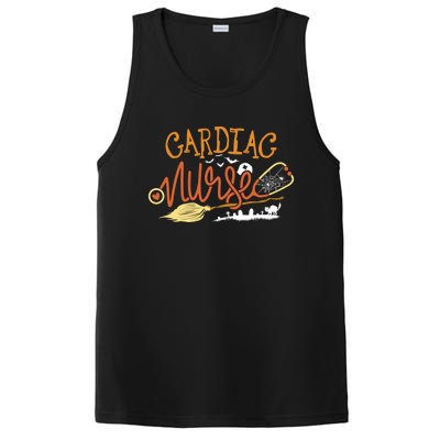 Nursing Witch On Broom Flying Bats Meaningful Gift Cardiac Nurse Halloween Gift PosiCharge Competitor Tank