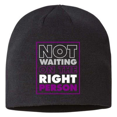 Not Waiting On The Right Person Funny Asexual Pride Sustainable Beanie